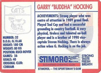 1991 Scanlens Stimorol #106 Garry Hocking Back